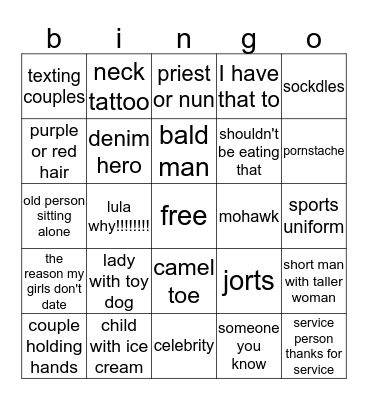 mall bingo Card