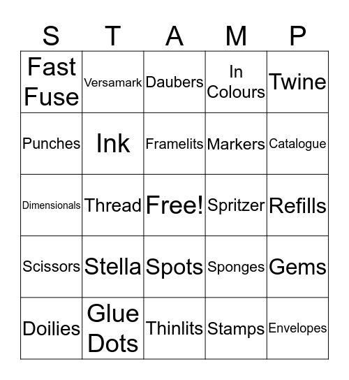 STAMP Bingo Card