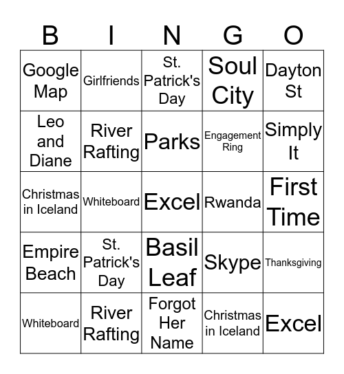 Bridal Bingo! Bingo Card