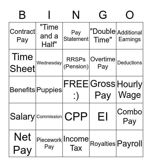 Financial Literacy Vocab Practice :) Bingo Card