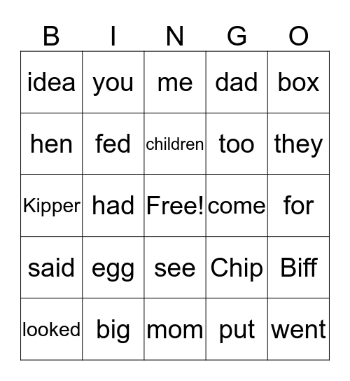 The Big Egg Bingo Card