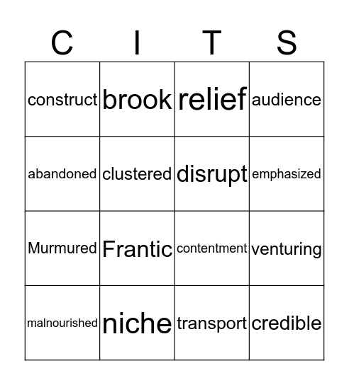 The Cricket in Times Square  Bingo Card