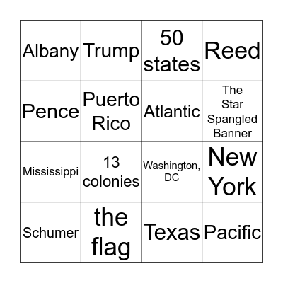 Citizenship Bingo Card