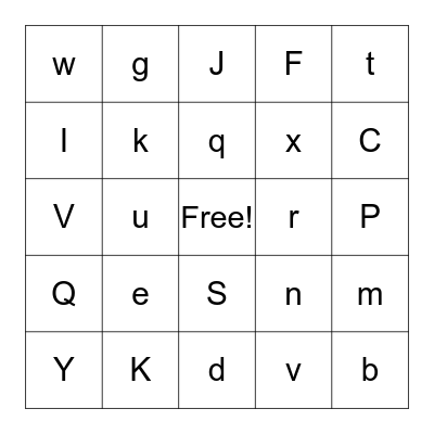 Alphabet BINGO! Bingo Card