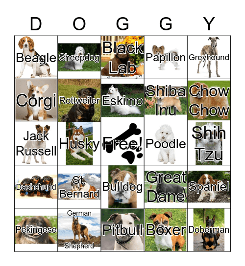 DOG BINGO Card