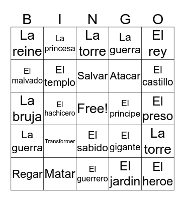 Fairy Tales Bingo Card
