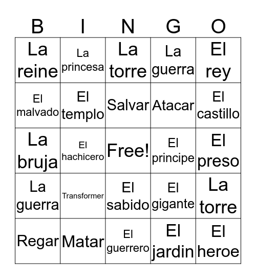 Fairy Tales Bingo Card