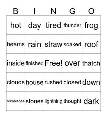 The Little Chicken's House Bingo Card