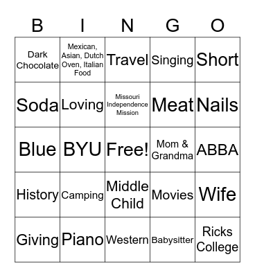 All About Polly Bingo Card