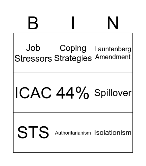 Interactive Game Bingo Card