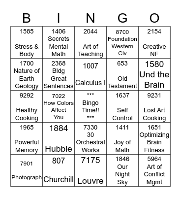 Course Upsell Bingo Card