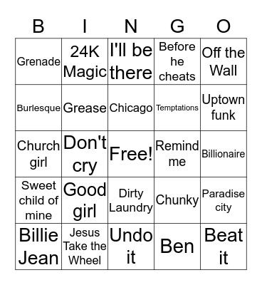 Music Appreciation Bingo Card