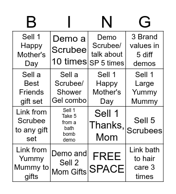 Kirstin's Scrubee Weekend Bonanza Bingo Card