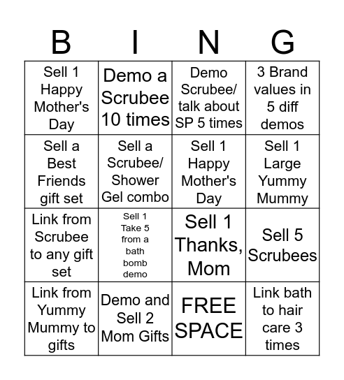 Kirstin's Scrubee Weekend Bonanza Bingo Card