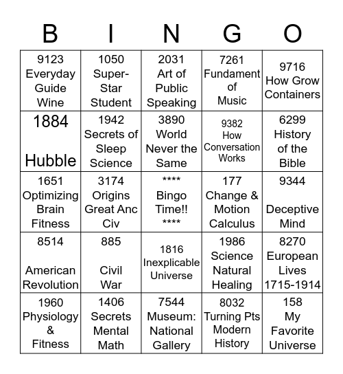 Course Upsell Bingo Card