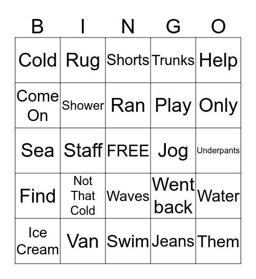 Vocab Review Bingo Card