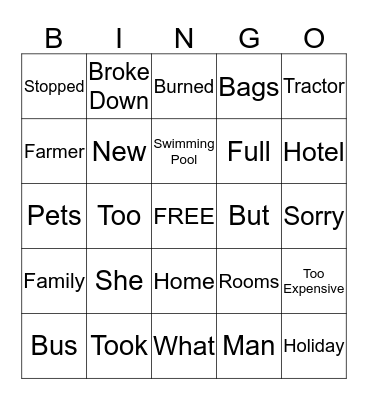 Vocab Review Bingo Card