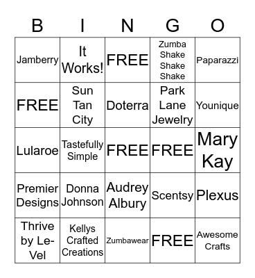 VENDOR BINGO Card