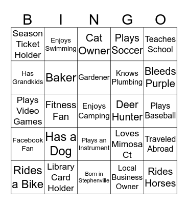MEET YOUR MIMOSA NEIGHBORS Bingo Card