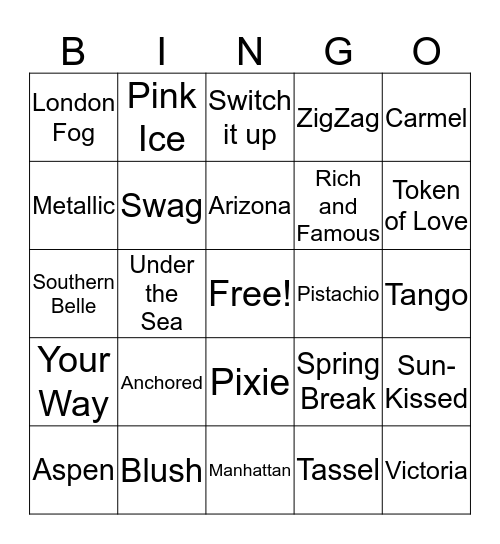 Blingo Bingo Card