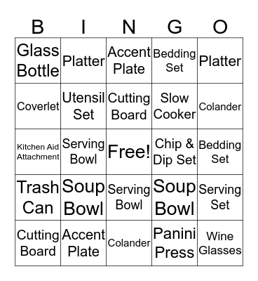 Danielle's Bridal Brunch       Gift Registry  Bingo Card
