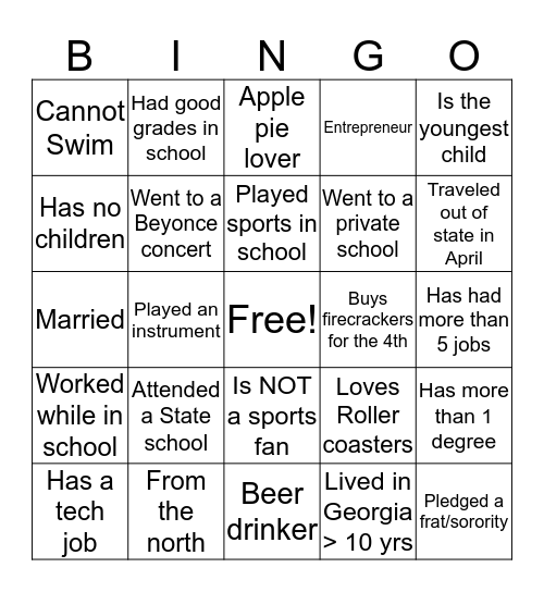 Untitled Spades Bingo Card