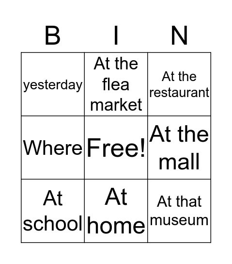 6th grade unit 3 words Bingo Card