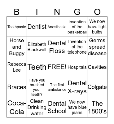 Healthcare in the 1800's Bingo Card