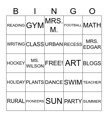 GRADE 3 ROCKS Bingo Card