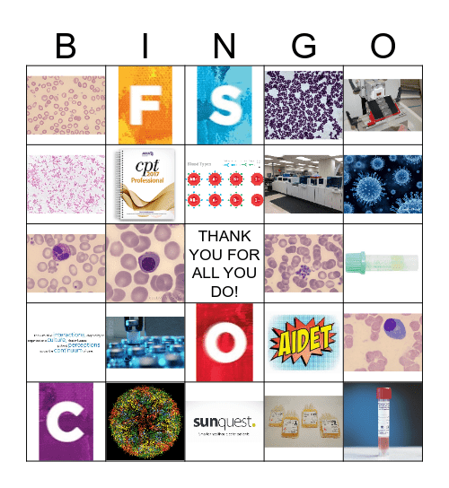 2017 Medical Laboratory Professionals Week Bingo Card