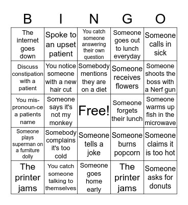 Employee Appreciation Week BINGO Card