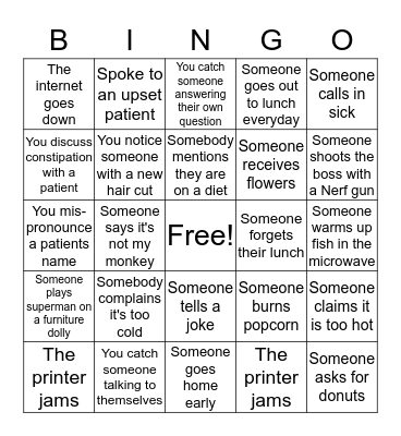 Employee Appreciation Week BINGO Card