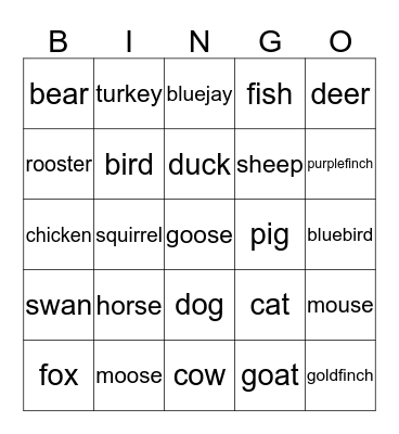 brooklyn's farm Bingo Card