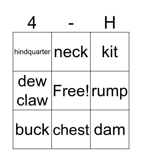 Bunny Bingo Card