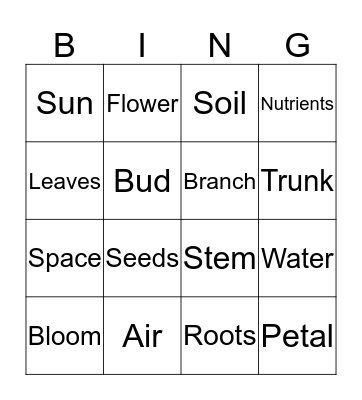 Flower Bingo! Bingo Card