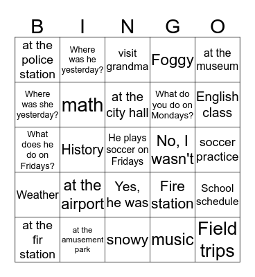 rainbow B Bingo Card