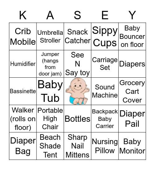 BABY SHOWER BINGO Card