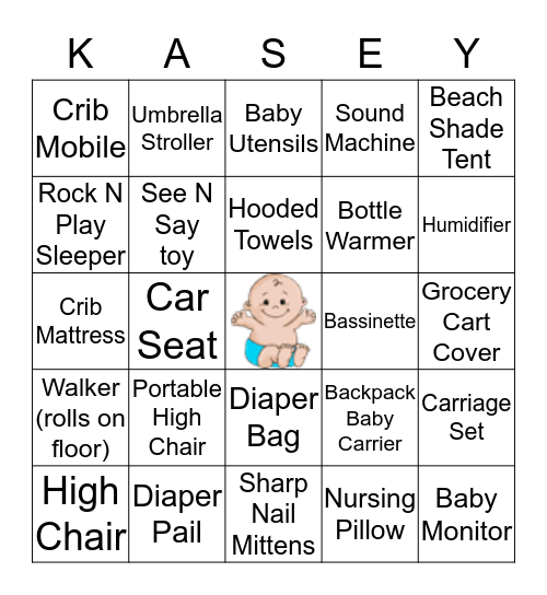 BABY SHOWER BINGO Card