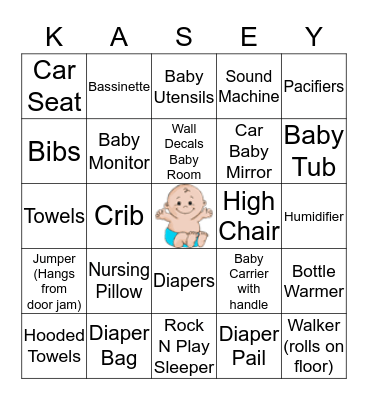 BABY SHOWER BINGO Card