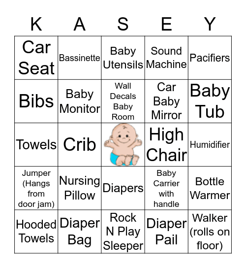 BABY SHOWER BINGO Card