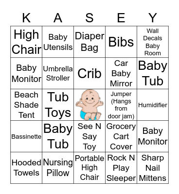 BABY SHOWER BINGO Card