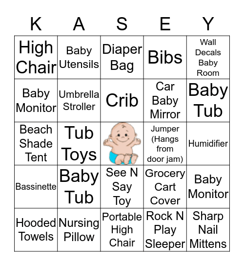 BABY SHOWER BINGO Card