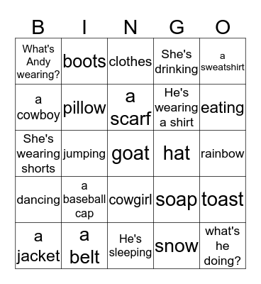rainbow C Bingo Card