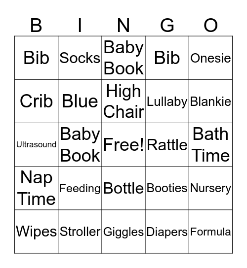 Baby Bingo  Bingo Card