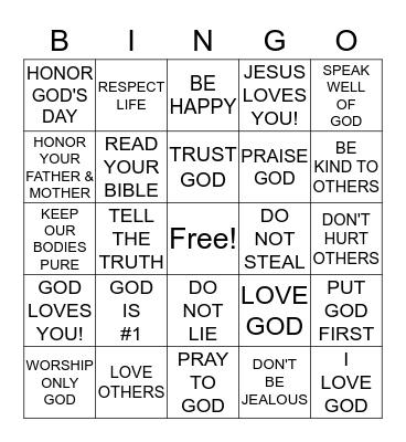 Living God's Way Bingo Card