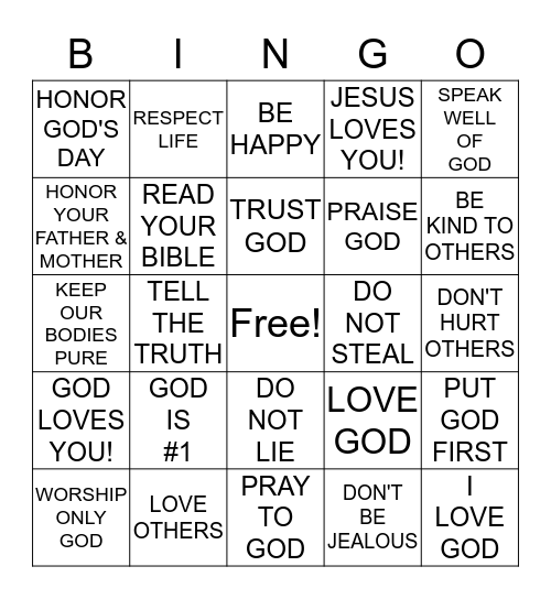 Living God's Way Bingo Card