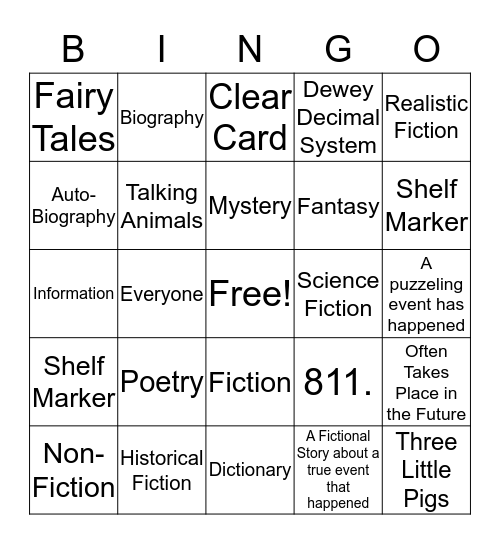 Genre  Bingo Card