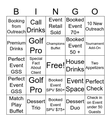 Sales Manager  Bingo Card