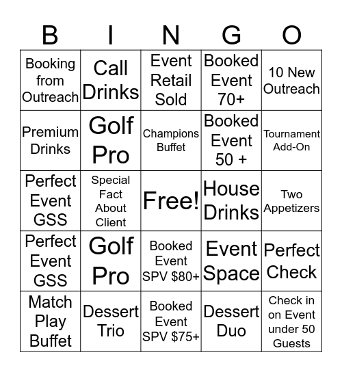 Sales Manager  Bingo Card