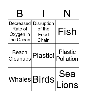 The Blue Bin Bingo Card